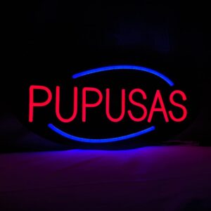 LED PUPUSAS Neon Sign, 20”x10”