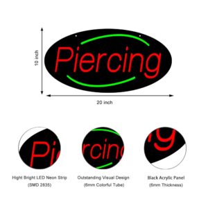 LED Piercing Neon Sign, 20″×10″