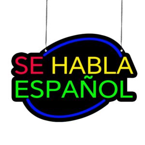 LED Se Habla Español Neon Sign, 20″x14″