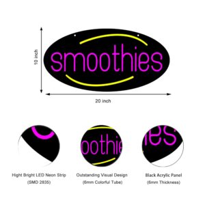 LED Smoothies Neon Sign, 20″×10″