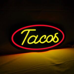 LED Tacos Neon Sign, 16″x8″