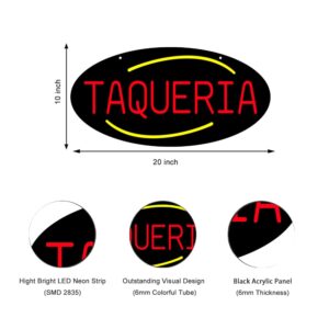 LED Taqueria Neon Sign, 20″×10″